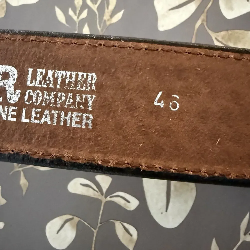 Amish Handmade Basketweave Ranger Yoder Men's Brown Solid Belt Size 46 NWOT